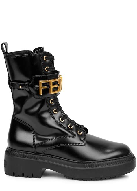 fendi leather ankle boots|fendi leather combat boot.